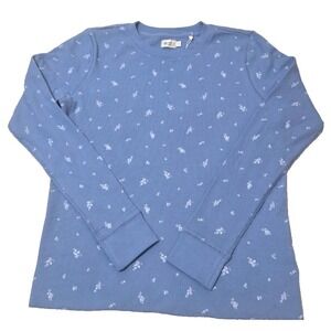 Alpine Design Peak Waffle Print Women's XL Basin Blue/Ditsy Print‎ NWT